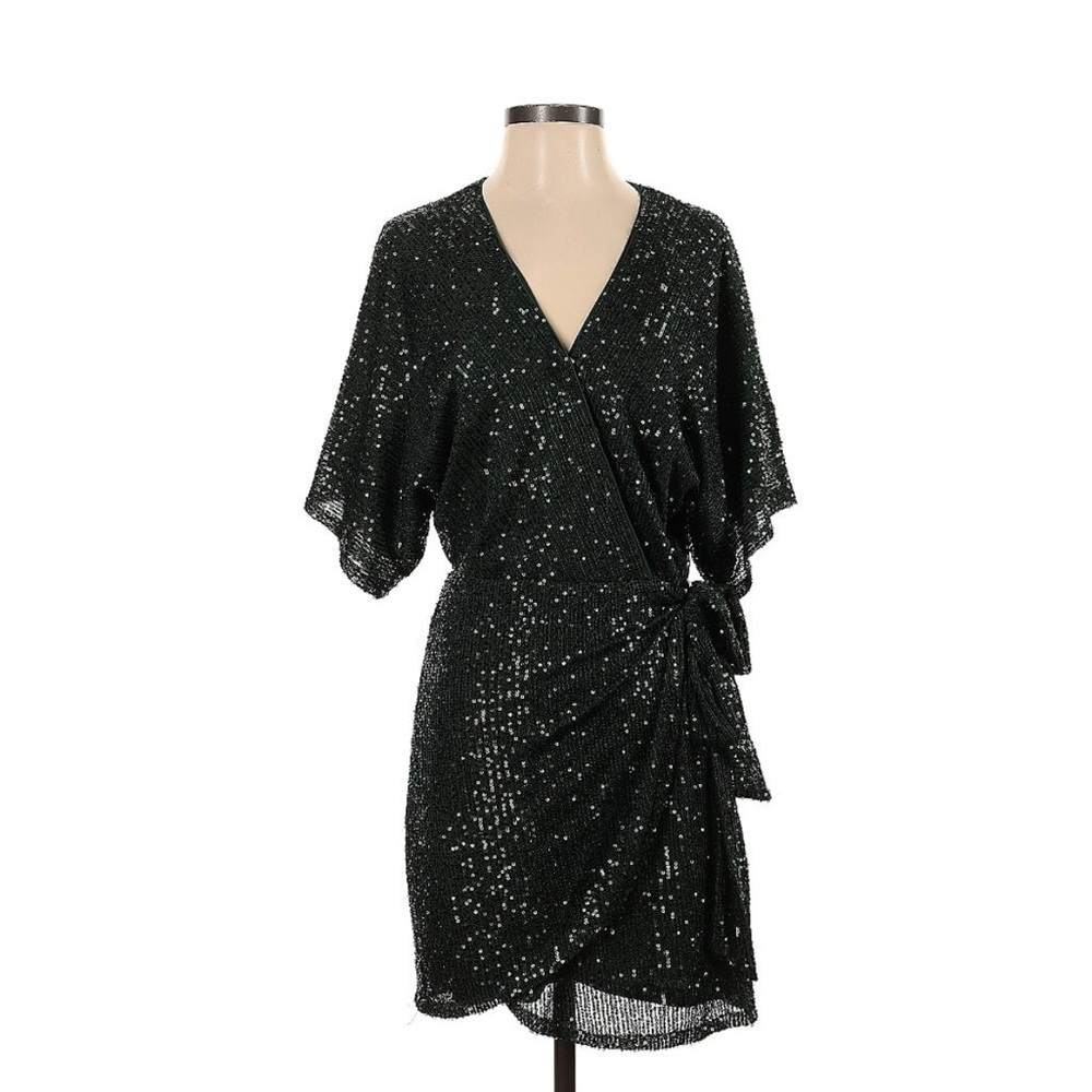 Sparkly green kimono dress